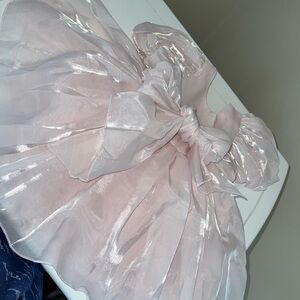 Elegant Pink Bow Dress